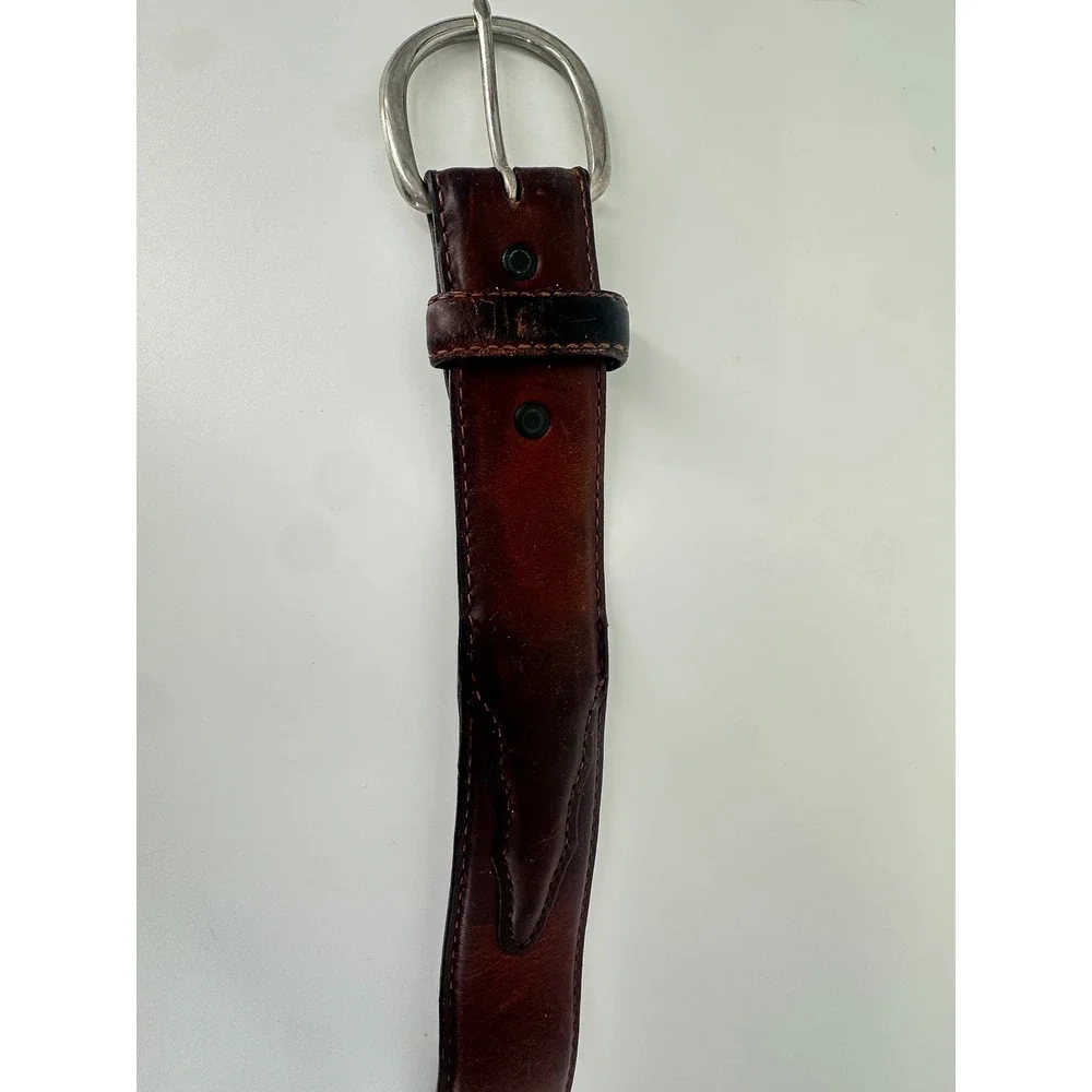 Silver Creek Classics Mens Brown Leather Belt 36 Western Distressed